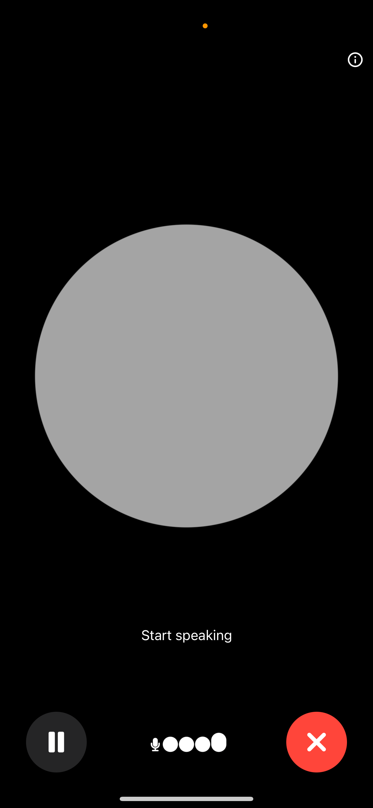 Tapping the ChatGPT headphone icon reveals the real-time voice interface where you can speak with ChatGPT.